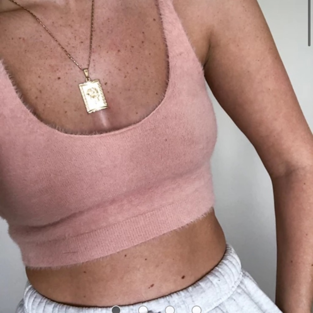 BRAND NEW ASOS pink fluffy knitted cami